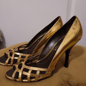 BCBG MaxAzria Gold Heels